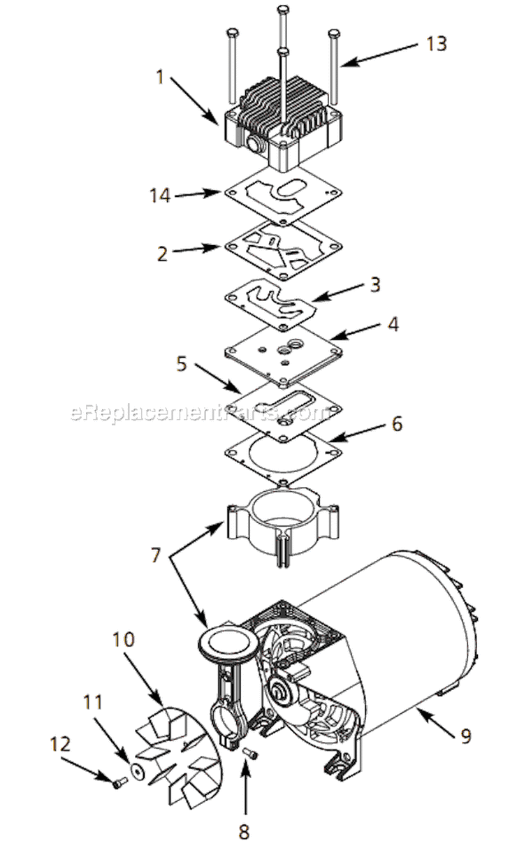 Page B Diagram and Parts List for EX800202 2003 Campbell Hausfeld Compressor